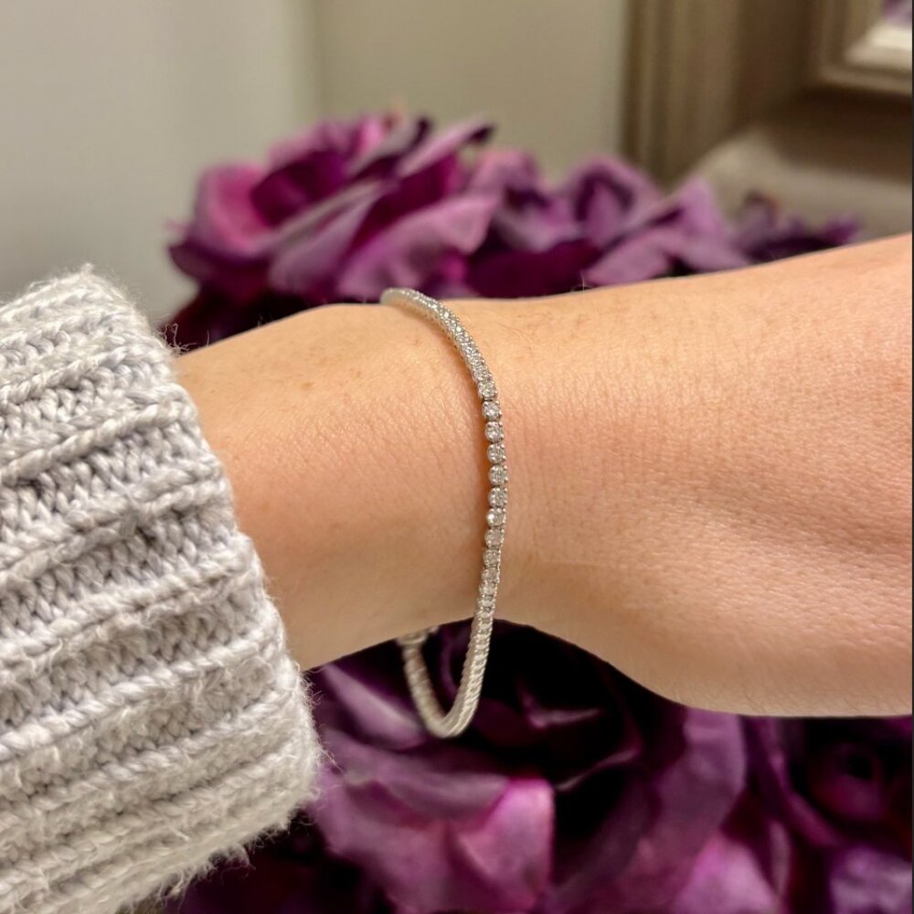Women's 2 Carat Lab Grown Diamond Tennis Bracelet on Sterling Silver